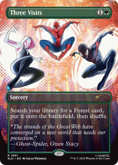 three visits mtg spider man card