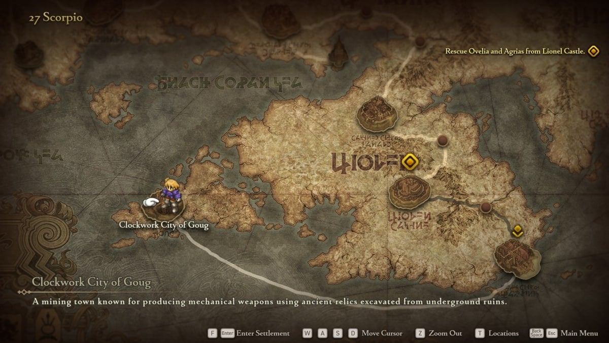 The overworld map of Final Fantasy Tactics - The Ivalice Chronicles