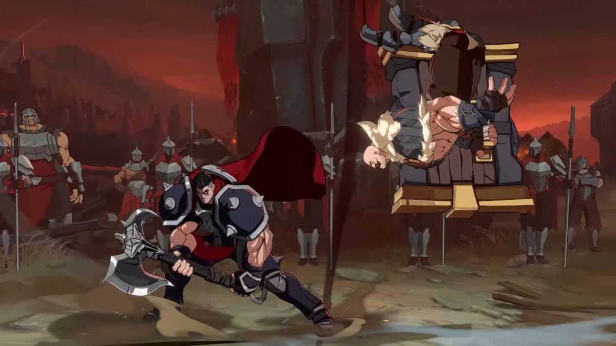 Darius fighting Braum in 2XKO