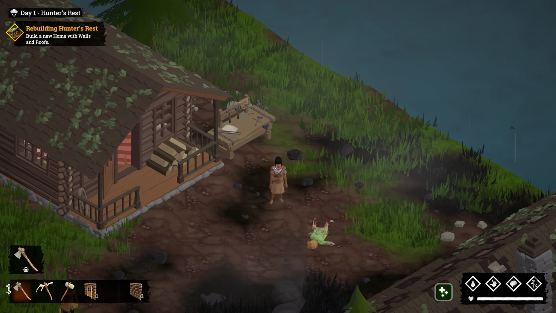 Above Snakes beginning gameplay after opening cinematic 