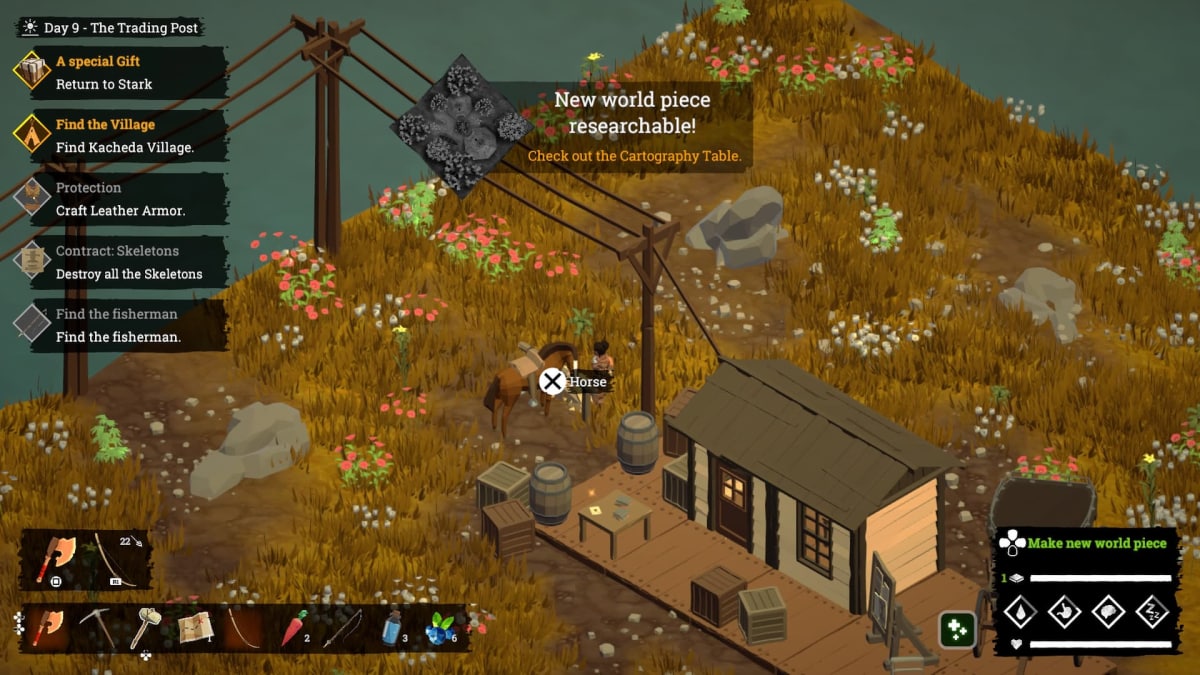 A new biome tile available to research while Aiyana is at the Trading Post in Above Snakes