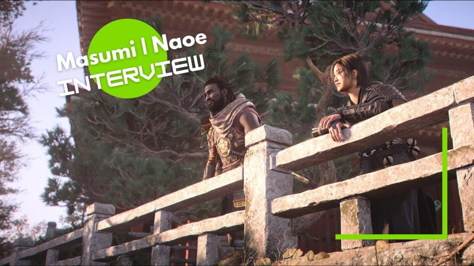 Naoe and Yasuke overlook a vista from a temple