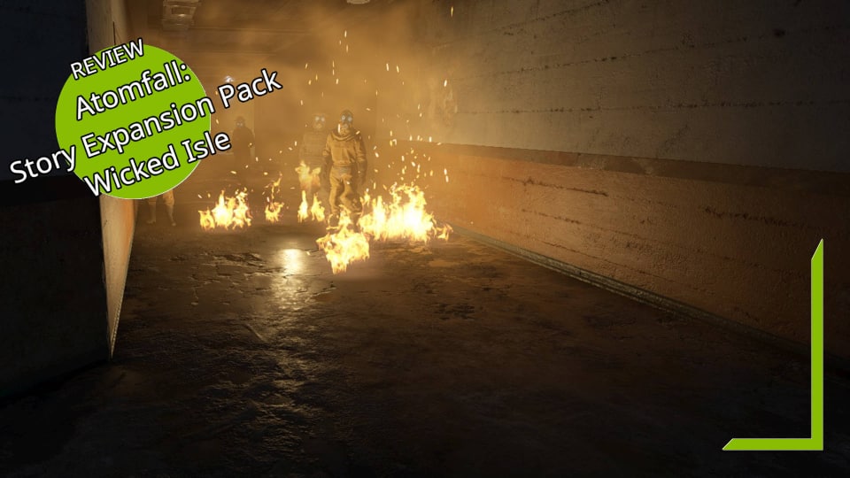 Thralls on Fire in the Corridor of the Chemical Testing Bunker in Midsummer Isle