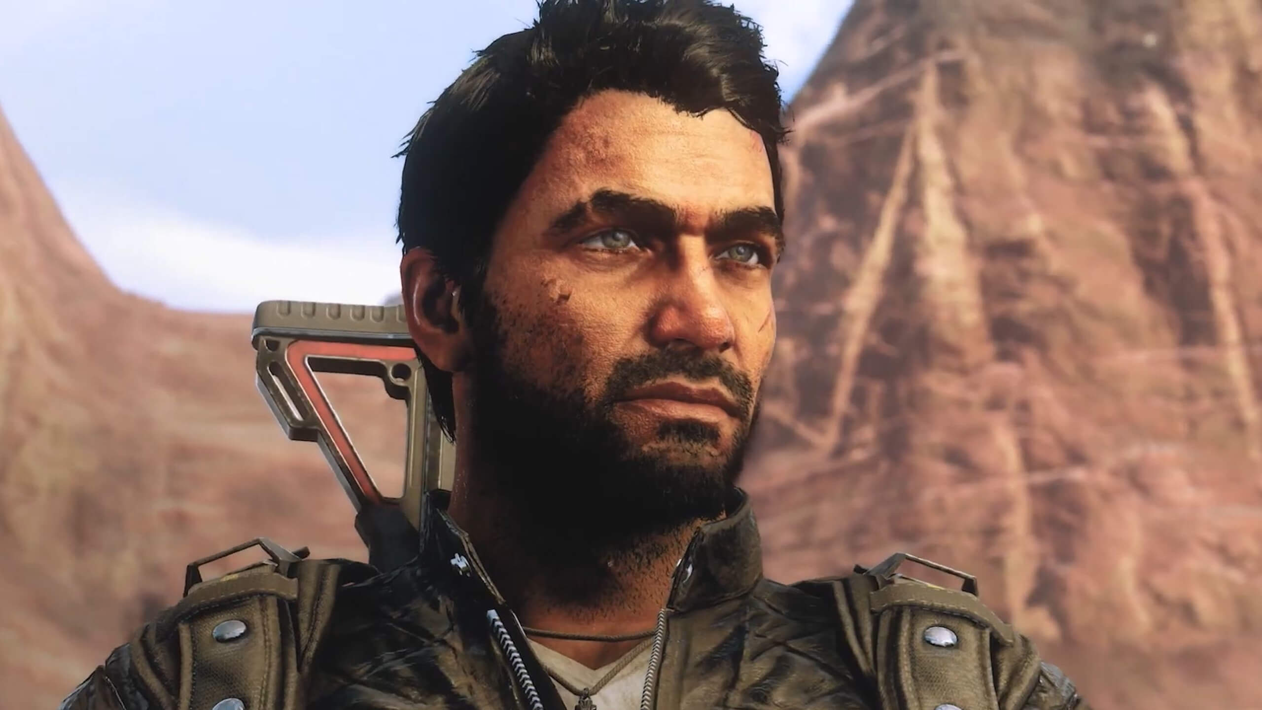 A close-up of Rico in the Avalanche Studios game Just Cause 4