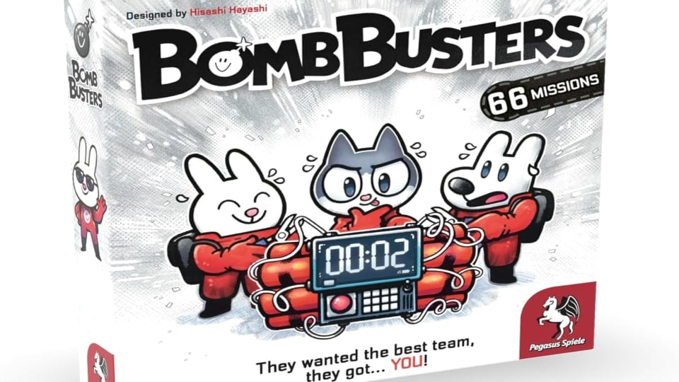 A game box showing a cartoon cat, dog, and rabbit, trying to disarm a bomb.