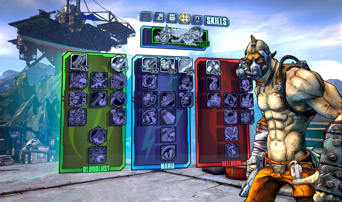 Krieg's skill tree in Borderlands 2