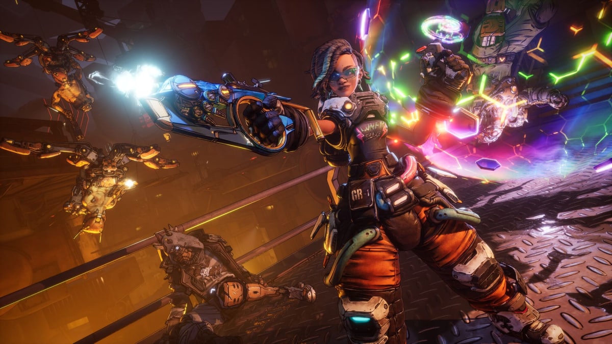 Harlowe shoots an enemy in Borderlands 4