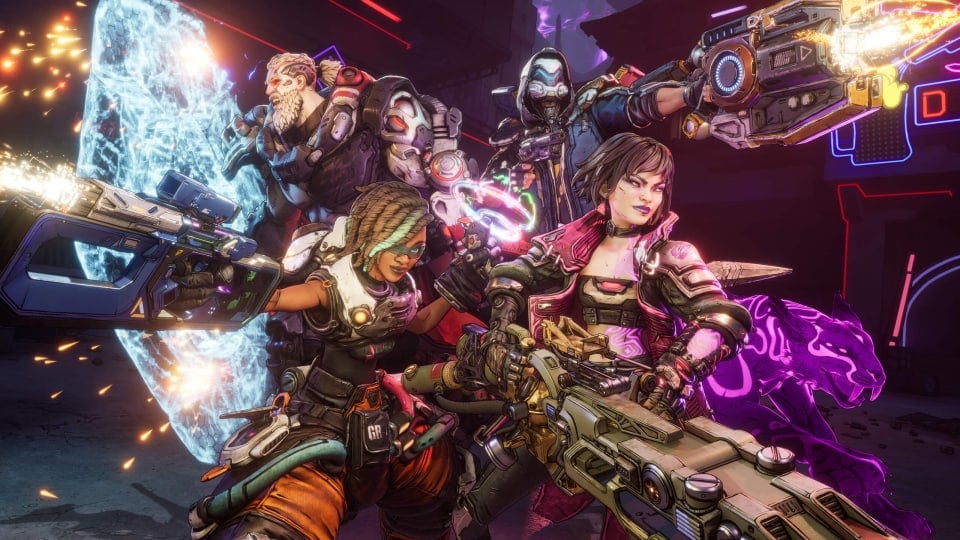 The four playable characters in Borderlands 4