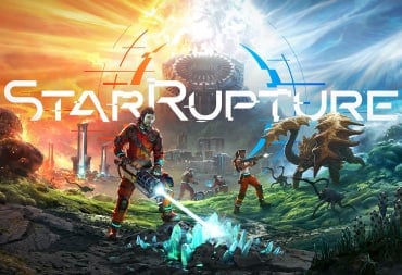 StarRupture key art with title showing multiple prisoner characters mining, sending items, fighting vermin while the Rupture approaches in the background.
