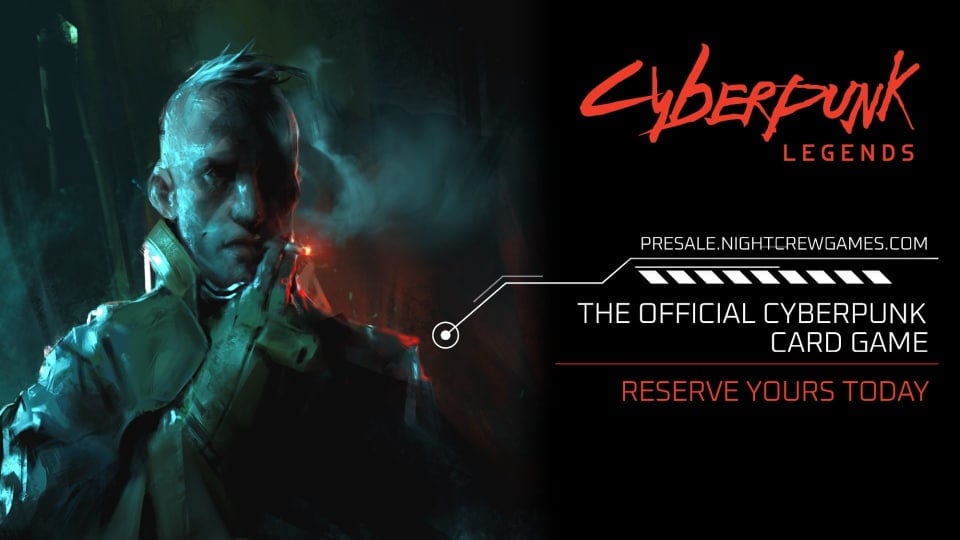A man in a mohawk and leather jacket smoking a cigarette in the rain. The text "Cyberpunk Legends" is on the right in stylized red text.