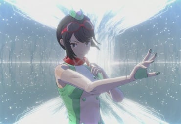 The female main character poses in Digimon Story Time Stranger