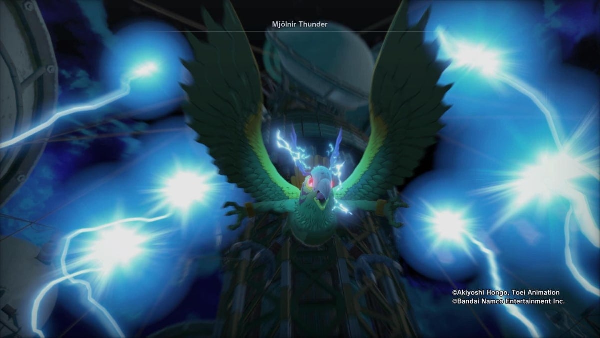 Parrotmon unleashes a big attack in Digimon Story: Time Stranger