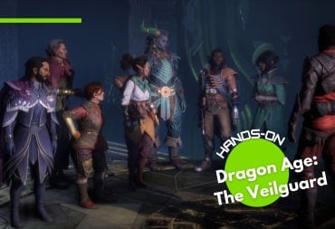 All of the Dragon Age: The Veilguard companions standing in a row.