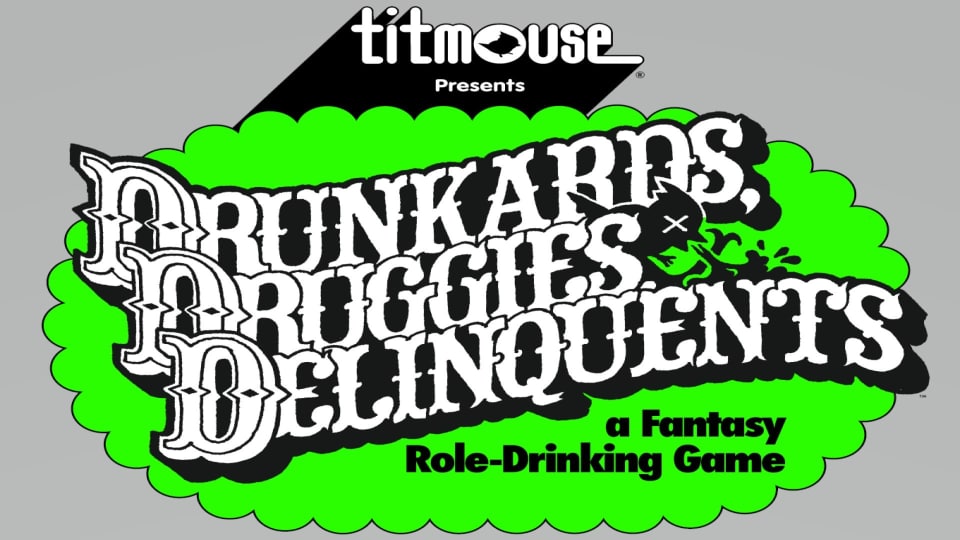 The title, "Drunkards, Druggies, & Delinquents" in white text in front of a green circular background.