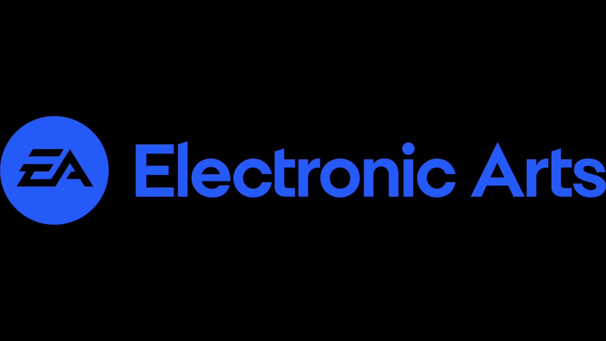Electronic Arts logo in blue on black