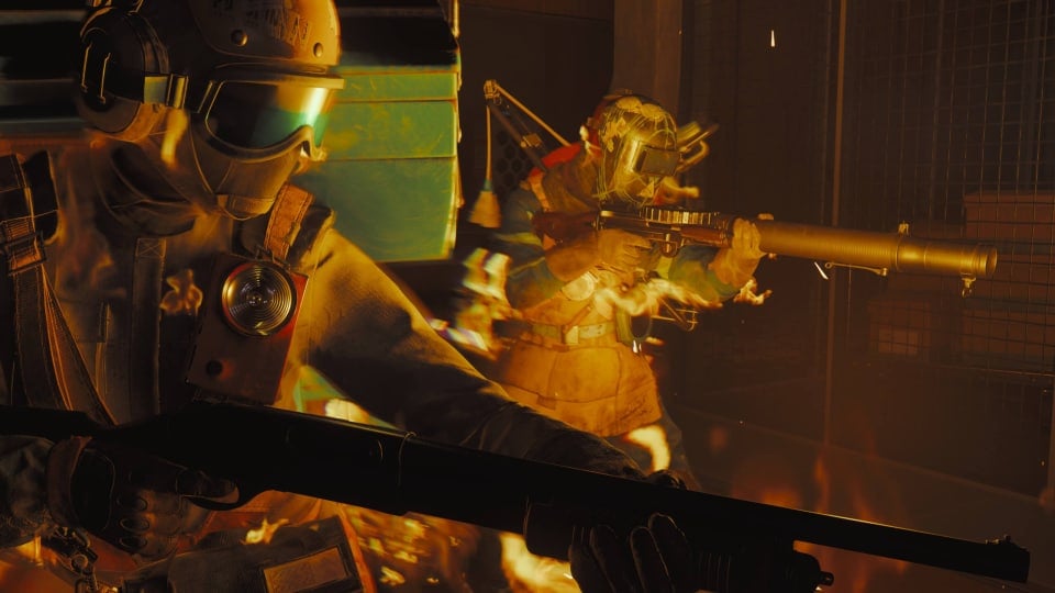 Two characters holding guns in FBC: Firebreak, a Remedy game