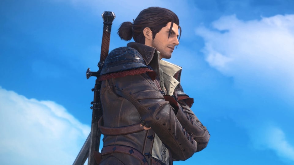 A side view of the de facto main character in Final Fantasy XIV