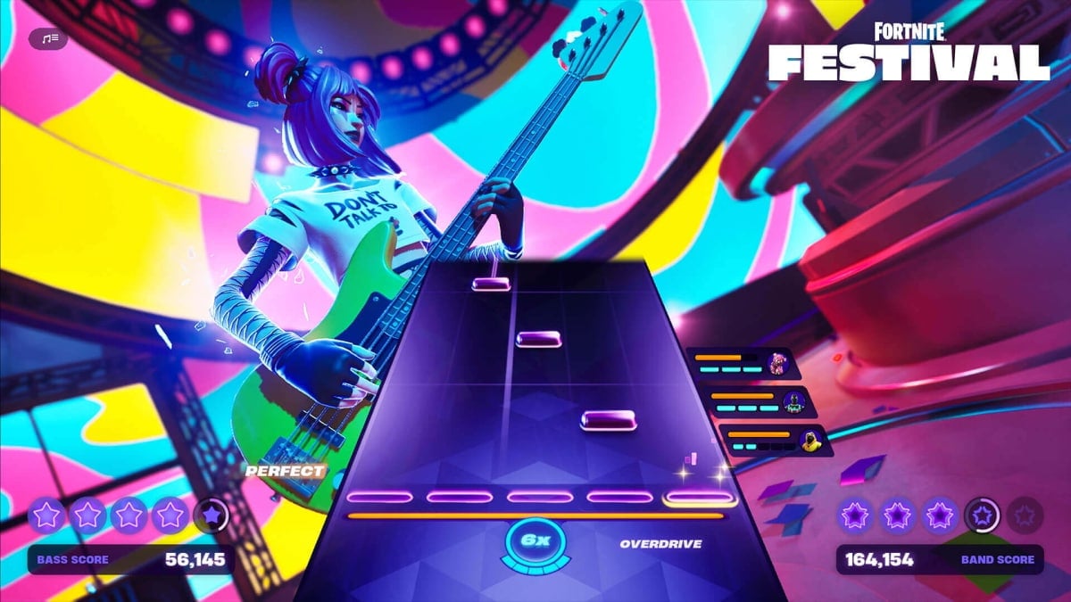 A song being played in Fortnite Festival, which is created by Rock Band 4 developer Harmonix
