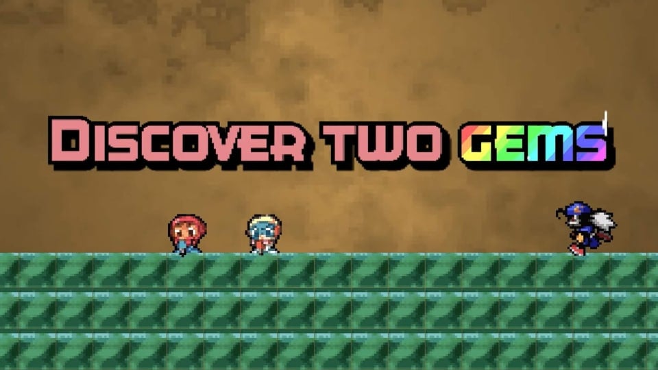 Text reading "Discover Two Gems" and the characters from Mr. Driller 2 and Klonoa: Empire of Dreams, both of which are being added to Nintendo Switch Online