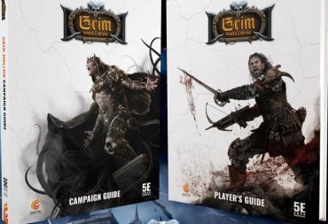 Two hardcover books, one showing a lich in a flowing cloak, the other a man in armor wielding a sword.
