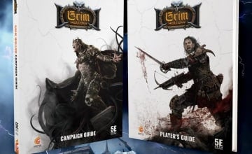Two hardcover books, one showing a lich in a flowing cloak, the other a man in armor wielding a sword.