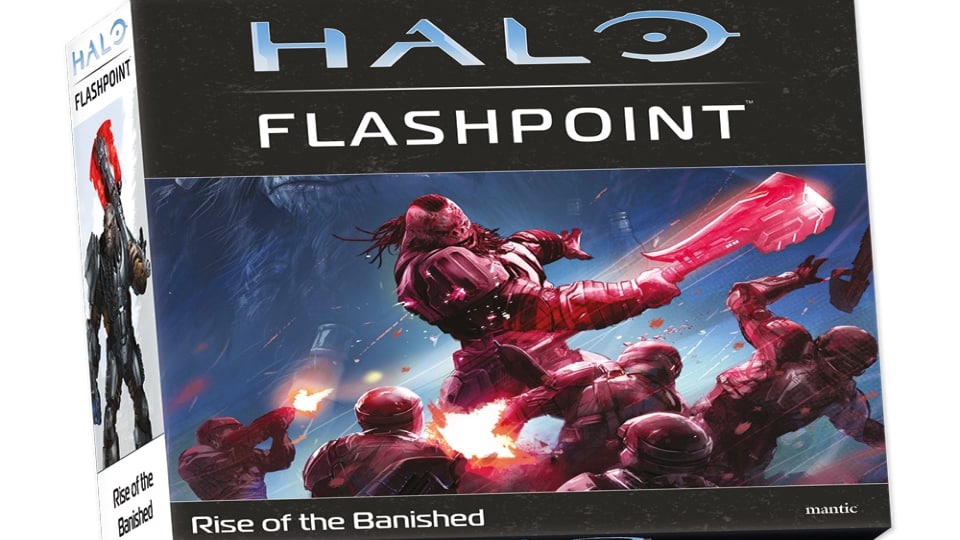 A box featuring a gorilla-looking alien with a red sword slashing through a squad of armored soldiers.