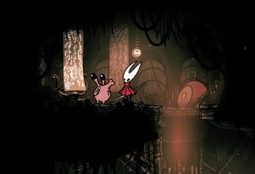 A creature moving to kiss Hornet in Hollow Knight: Silksong