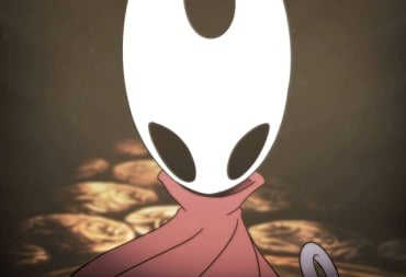 A close-up of Hollow Knight: Silksong protagonist Hornet's face