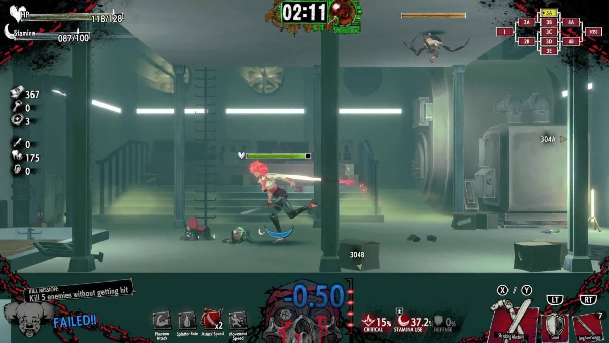The player running through the Laboratory area in Hotel Barcelona