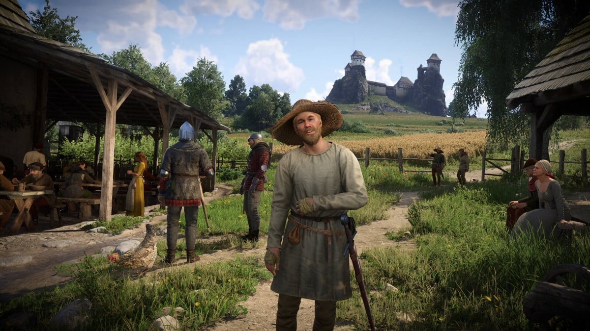 A man smiling at the camera in Kingdom Come: Deliverance II, which will be included as part of the reworked Amazon Luna lineup