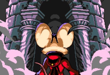 A shot of Mina, the main character of Mina the Hollower, facing away from the camera