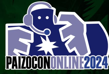 A promo image of PaizoCon 2024 showing the Paizo Golem with a headset on.