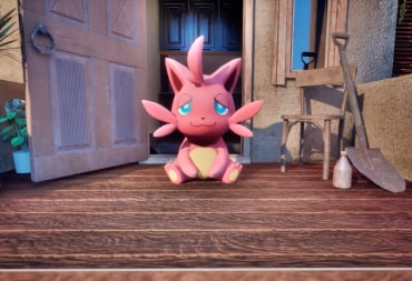 Cattiva looking at the camera in Palfarm, a Palworld spinoff