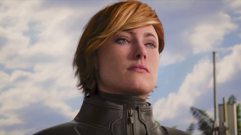 Joanna looking off into the distance in the Xbox Perfect Dark reboot