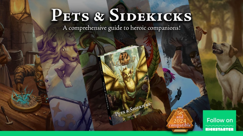 A splash page showing various pets and companions.