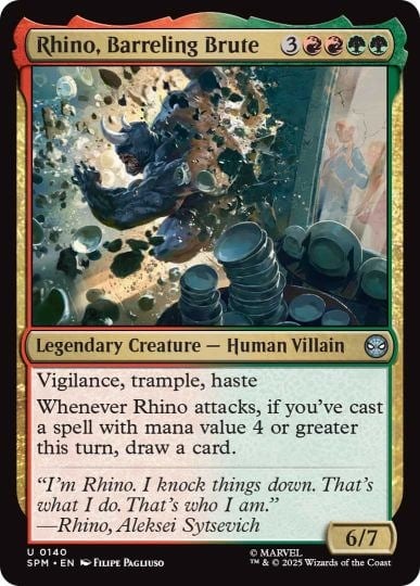 rhino spiderman mtg card