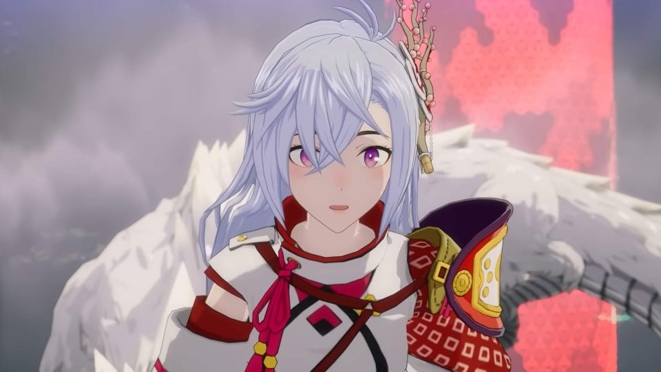 Kaguya looking surprised in Rune Factory: Guardians of Azuma