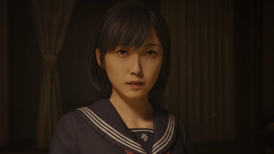 A close-up of Hinako Shimizu in Silent Hill f