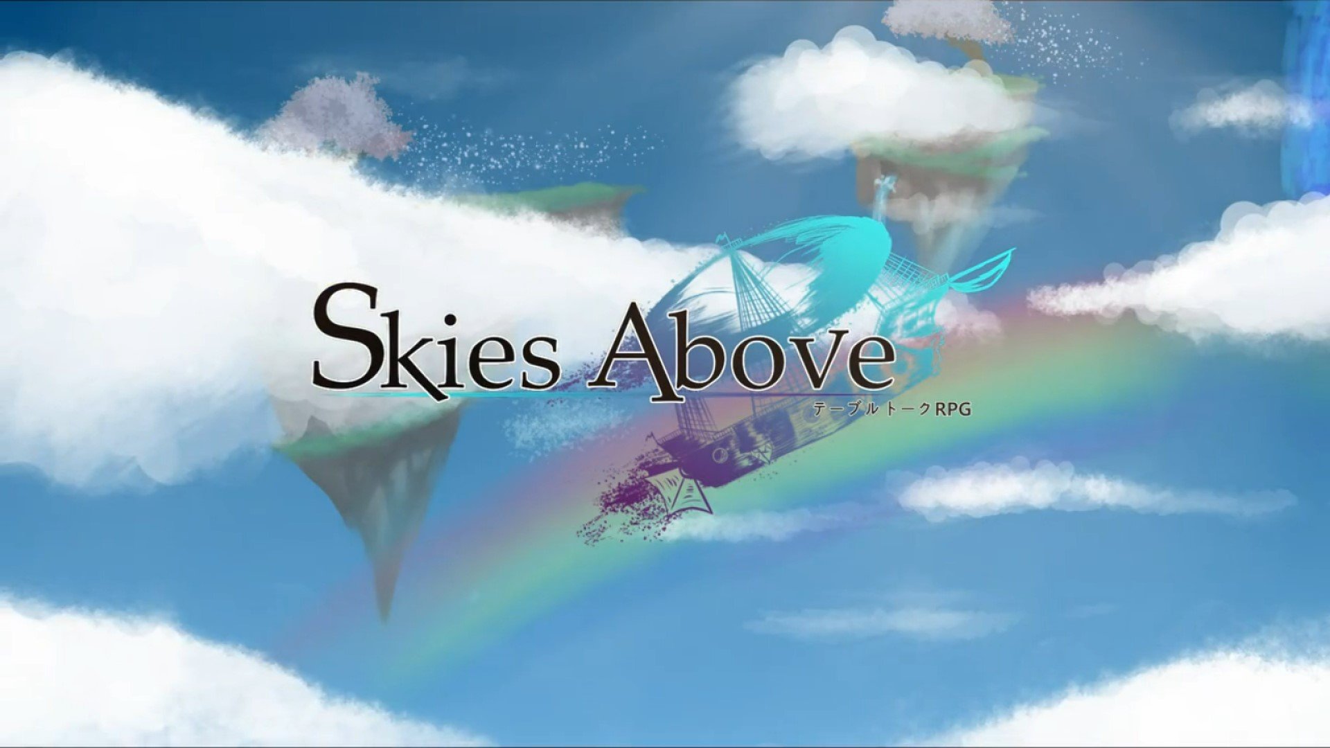 The title "Skies Above RPG" in stylish black text in front of a vast cloudy sky.