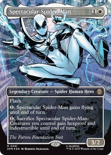 future foundation spiderman suit mtg card