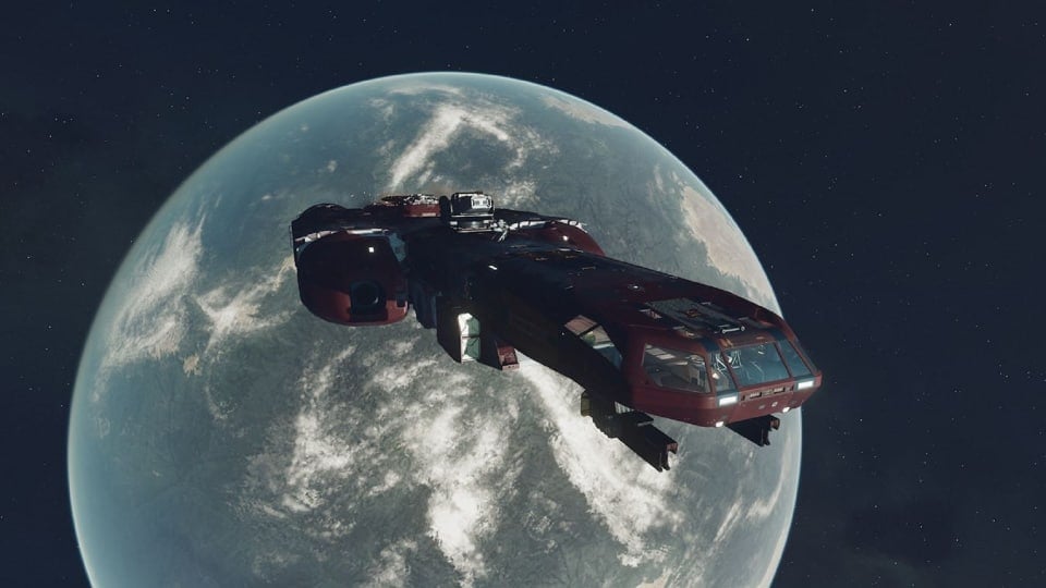 starfield ship in orbit