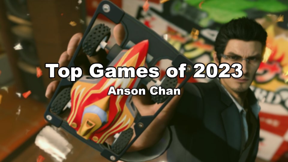 Kiryu holds up his pocket racer to the camera