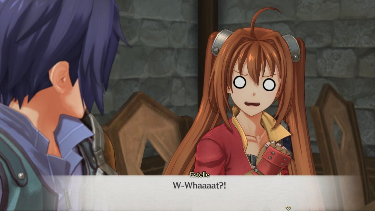 Trails in the Sky 1st Chapter's Estelle with a shocked look on her face.