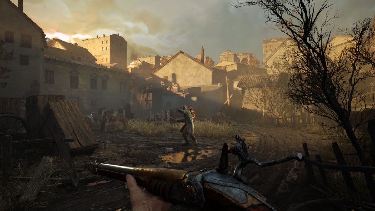 The player approaches a town in Valor Mortis