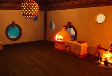 A Cooking Station and a Campfire Cooking Food Indoors in Voyagers of Nera
