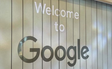 Sign at Google's HQ Welcoming You