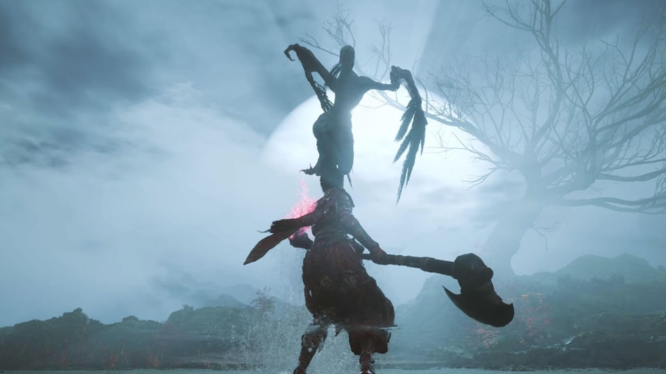 A bird-like monster leaping to attack the player in Wuchang: Fallen Feathers